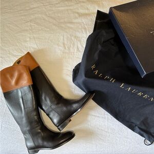 Ralph Lauren Collection Knee High Leather Boots
